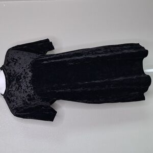 Arizona Jeans Velvet Dress Black Velour Short Sleeve Witchy Whimsigoth Grunge M